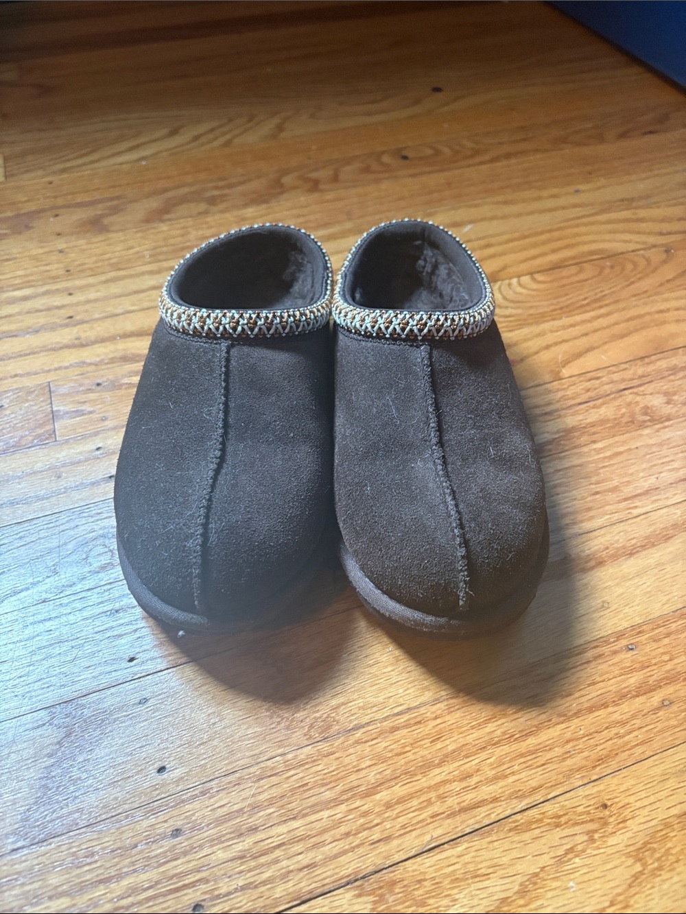 UGG Brown Kids Slip-On Clog with Trim
